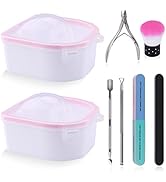 8PCS Nail Soaking Bowl Lorvain Nail Soak Tray with 6PCS Nail Polish Remover Tools Manicure Bowls ...