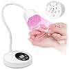 Makartt Mini UV Light for Gel Nails Polish Luminoza 30W Rechargeable LED Nail Dryer Lamp with 4 Timers & Auto Sensor, Fast Curing Goosenecks Lamp for Home DIY Manicure, Black & White