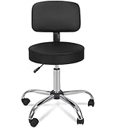 ZENY Swivel Salon Spa Stool Chair with Back Support Adjustable Hydraulic Rolling Stool Office Sto...
