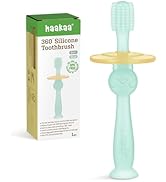 haakaa 360° Baby Toothbrush with Suction Base - Gentle Cleaning for Toddler's Self-Brushing Train...