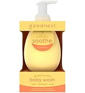Goodnest Baby Bath Time Kit, Soothing Chamomile 3-in1 Baby Shampoo, Wash and Foaming Bath Soak, T...