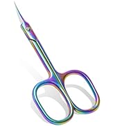 Lermende Cuticle Scissors with Curved Sharp Tip, Portable Small Scissors Professional Cuticle Cut...