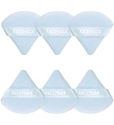 FACEMADE 6 Pieces Triangle Velour Makeup Sponge for Loose Powder Body Powder, Face Powder Puff wi...