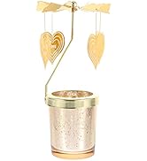 Beaupretty Gold Metal Carousel Tea Lights Candle Holder Rotatory Candlestick Creative Candle Hold...