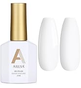 AILLSA White Gel Nail Polish Angel Kiss White Gel Polish Snow Color French Manicure Gel Polish We...