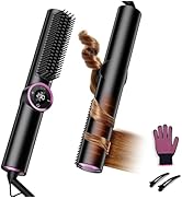 JolinKoin Hair Straightener Brush for Women: Negative Ionic 3-in-1 Curling & Straightening Brush,...