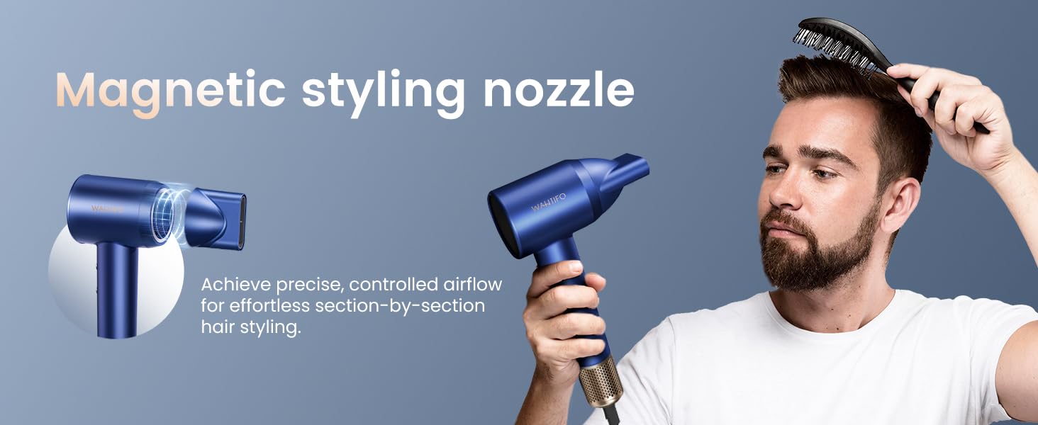 Magnetic styling nozzle