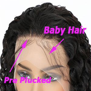 13x4 deep wave lace front wigs human hair wigs natural hailine with baby hair