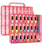 Beloving 2pcs Nail Polish Organizer, Portable 48 Bottles Clear Nail Polish Holder with Adjustable...