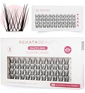 Renata Beauty Dazzling Cluster Lashes – 40 pcs Multipack, 11mm and 12mm Lengths, C Curl, High Imp...