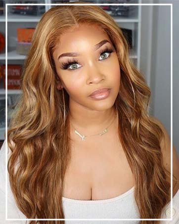 Ombre Highlight Lace Front Wigs Human Hair