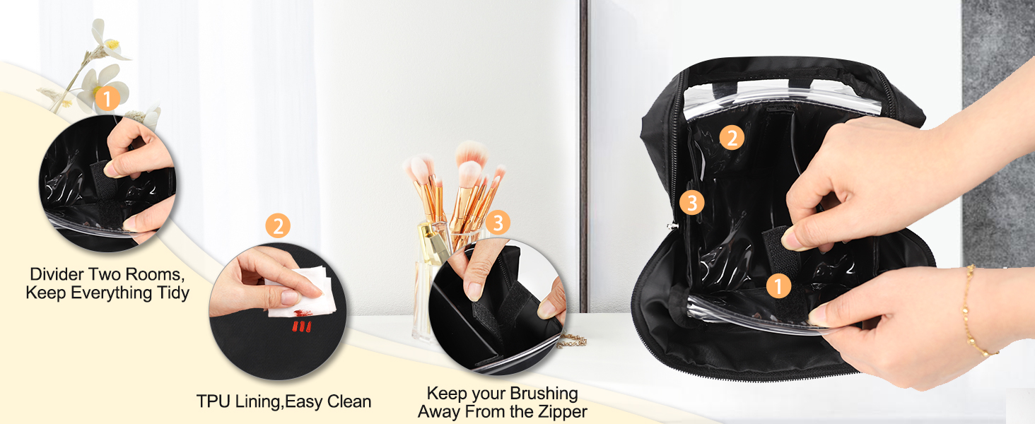 make up travel brush holder bag