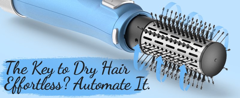 Rotating hair dryer brush