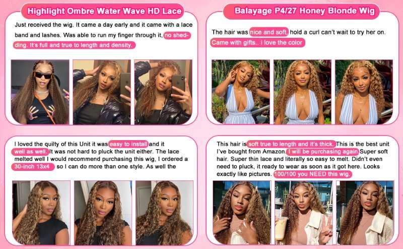 highlight water lace front wig human hair water wave highlight wigs water wave wig 