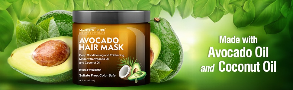 majestic pure avocado hair mask masque deep conditioner healthy scalp natural sulfate parabens free