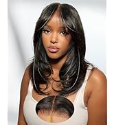 Face-Framing Layered Curtain Bangs Glueless Wigs Human Hair Pre Plucked Pre Cut HD Lace Front Wig...