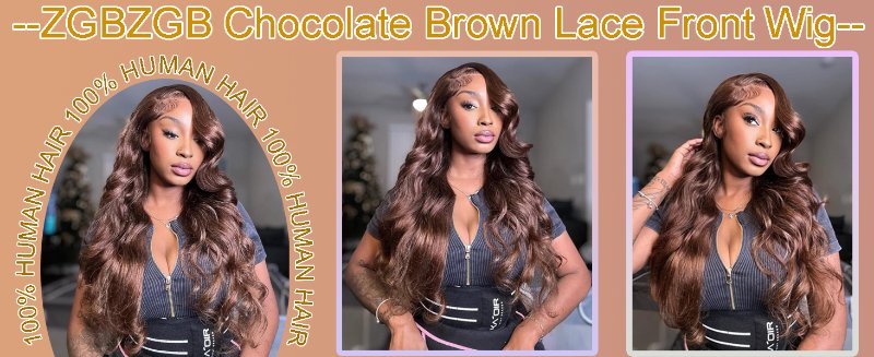 Chocolate Brown Lace Front Wig Human Hair