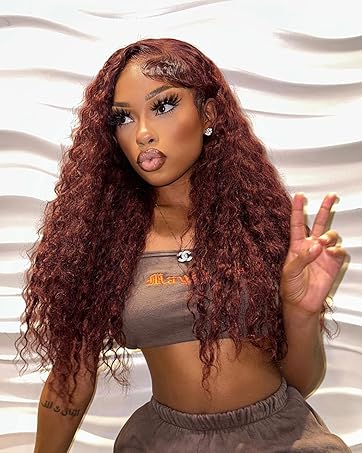 reddish brown wig human hair