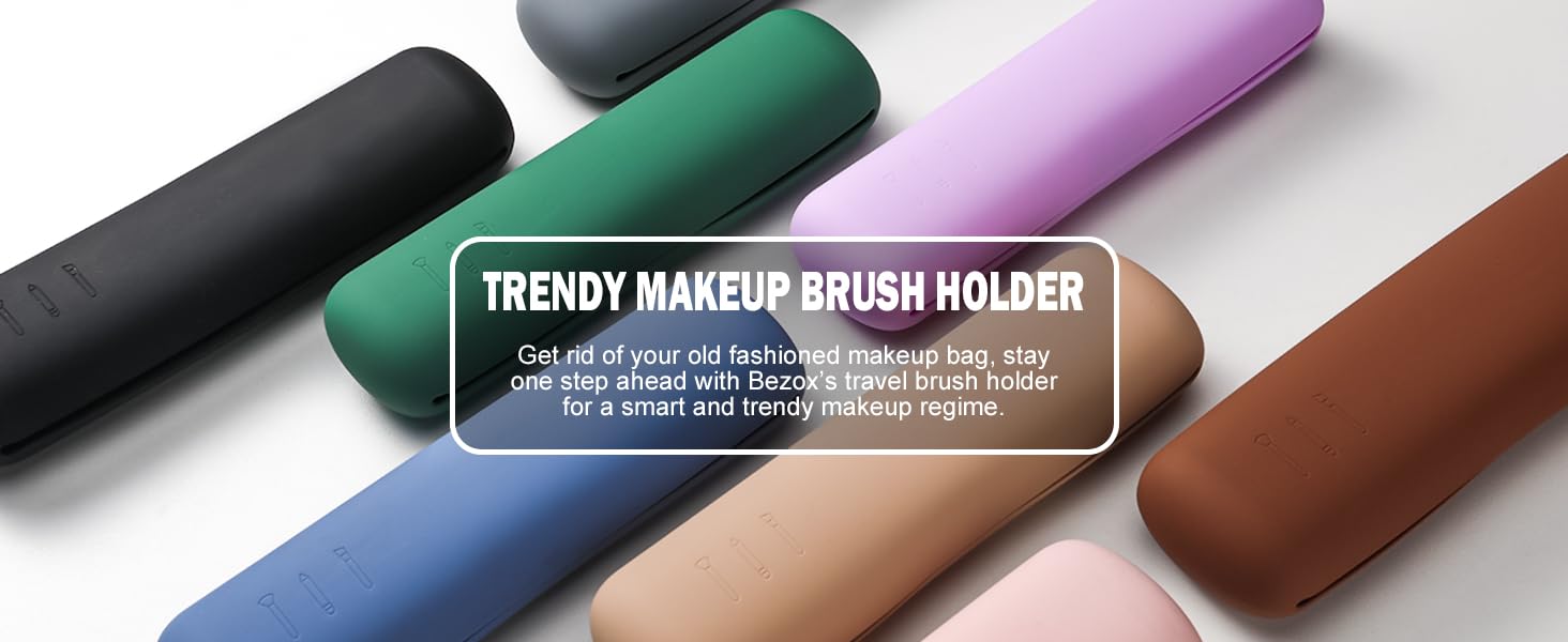 silicone make up brushes holder with magnetic travel container for makeup brushes