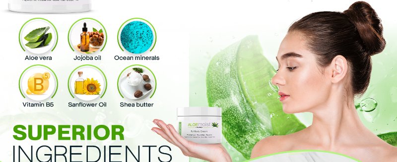 Our organic moisturizer body cream contains aloe vera, jojoba oil, and other ingredients