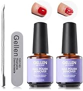 Gellen Gel Nail Polish Remover, 2Pcs Gel Polish Remover with Nail File and Cuticle Pusher, Gel Na...