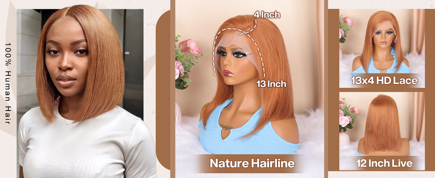 honey blonde lace front wig human hair