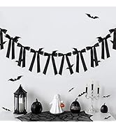 GZIXBDA Halloween Decorations, 1 String of 10Pcs Halloween Bow Garland 6Ft Banner with 10 Bats Pa...