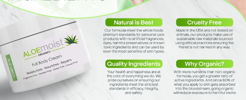 Our body cream for women is cruelty-free and has organic ingredients