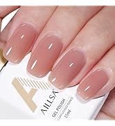 AILLSA Nude Gel Polish Dusty Pink Jelly Gel Nail Polish Sheer Neutral Color Translucent Gel Polis...