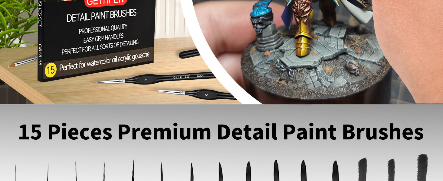 Miniature Brushes for Fine Detailing & Art Painting