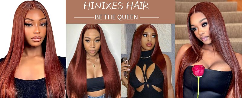 Reddish brown lace front wigs human hair