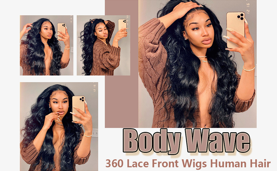 360 Body Wave Lace Front Wigs Human Hair Glueless Wigs Human Hair Pre Plucked