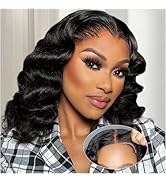BOB Wig Human Hair 5X5 HD Lace Closure Wig 200% Density Body Wave Wig Wear And Go Glueless Human ...