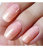 AILLSA Shimmer Nude Gel Nail Polish Light Pink Translucent Jelly Gel Polish Golden Reflective Neu...