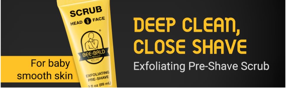 Deep clean, close shave, exfoliating pre-shave scrub