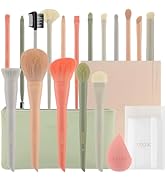 Docolor Makeup Brushes Set 17Pcs Morandi Makeup Brushes with Makeup Bag and Makeup Sponge and Bru...