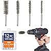 12 Pcs Stainless Steel Bore Brush, Wire Brush for Drill Set with 1/4 Inch Hex Shank, Abrasive Wire Bore Brush for Power Drill, Rust Polish and Tube Cleaning (8,10,13,16mm)