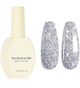 MAJOALLURE 15ML Glitter Gel Nail Polish Single Bottle Nail Polish Soak Off UV LED Nail Gel Polish...