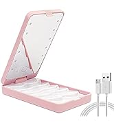 Eyelash Storage Case, AREMOD LED Lash Mirror Rechargeable Eyelash Holder False Lash Organizers an...