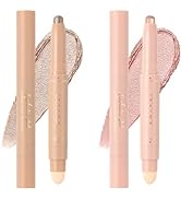 Docolor Eyeshadow Stick, 2Pcs Cream Eye Shadow Stick Brightener Eyeshadow Pencil Crayon Highlight...