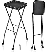 AW Salon Folding Rolling Tray Station Service Trolley Salon Cart Storage Cart For Barber Shop Med...