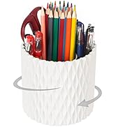 Pen Holder-Desk Pencil Holder 5 Compartments,360-Degree Spinning Pencil Pen Desk Organizers, Desk...