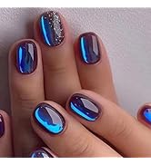 24 Pcs Burgundy Press on Nails Short Square - BHLFRH Festival Fake Nails Press ons Nail Art Tips ...