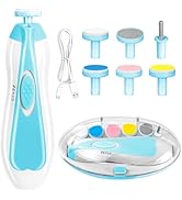 Baby Nail Trimmer Electric, 6 in 1 Rechargeable Baby Nail Clippers Manicure Set Grooming Kit for ...