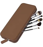 Sakolla Travel Makeup Brush Holder, Silicone Makeup Bag with Zipper Pouch Holder Case for Organiz...