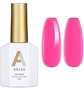 AILLSA Gel Nail Polish Hot Pink Summer Gel Polish Neon Bright Color French Nail Art Soak Off U V ...