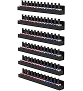 FEMELI Nail Polish Wall Rack 6 Shelves, 15 Inch Acrylic Nail Polish Holder Organizer for 66-90 Bo...