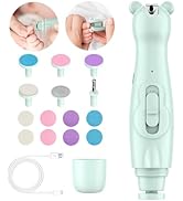 Lupantte Baby Nail Trimmer Electric Nail File with Light 2 in 1 Nail Clippers for Baby, 14 Replac...