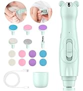 Lupantte Baby Nail Trimmer Electric Nail File with Light 2 in 1 Nail Clippers for Baby, 14 Replac...