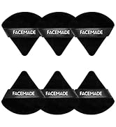 FACEMADE 6 Pieces Face Powder Puff with a Travel Case, Soft Makeup Puff with a Container, Triangl...